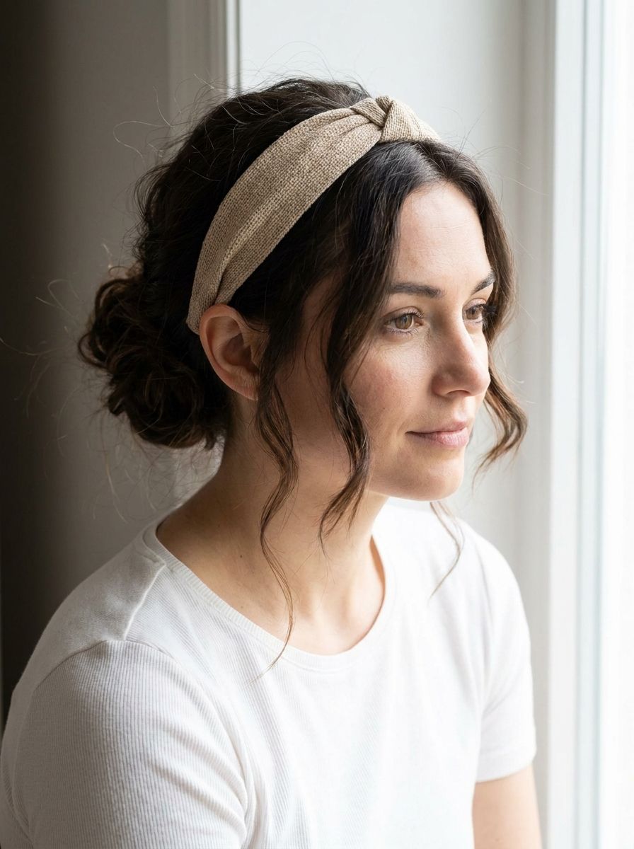 Messy Bun mit Haarband - Frisuren mit Haarband